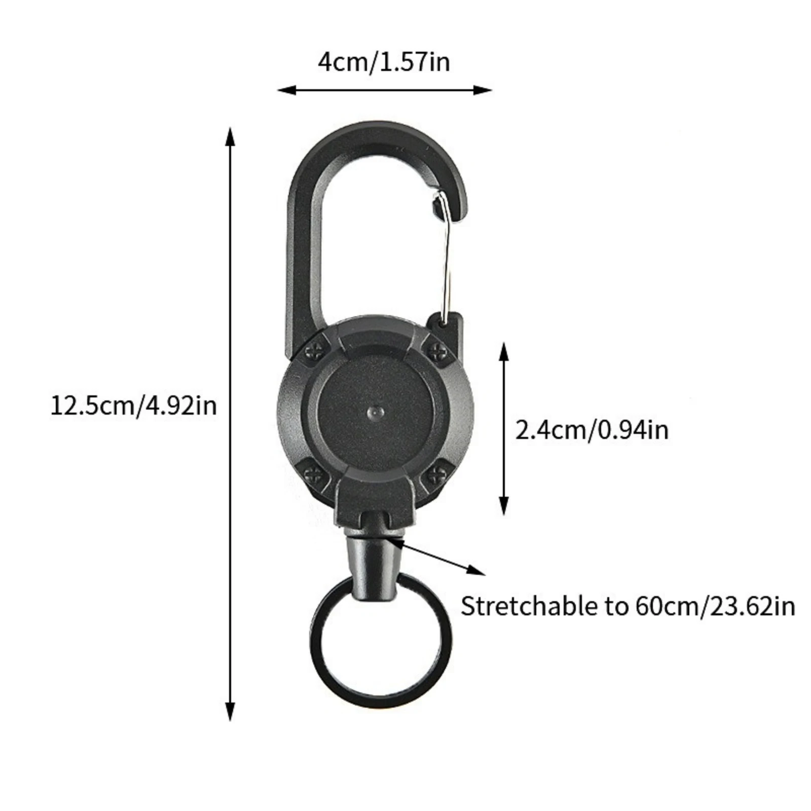 1PC Heavy Duty Retractable Key Chain Steel Wire Rope Carabiner Buckle Key Holder Outdoor Keychain Multiple Tool thumbnail 4