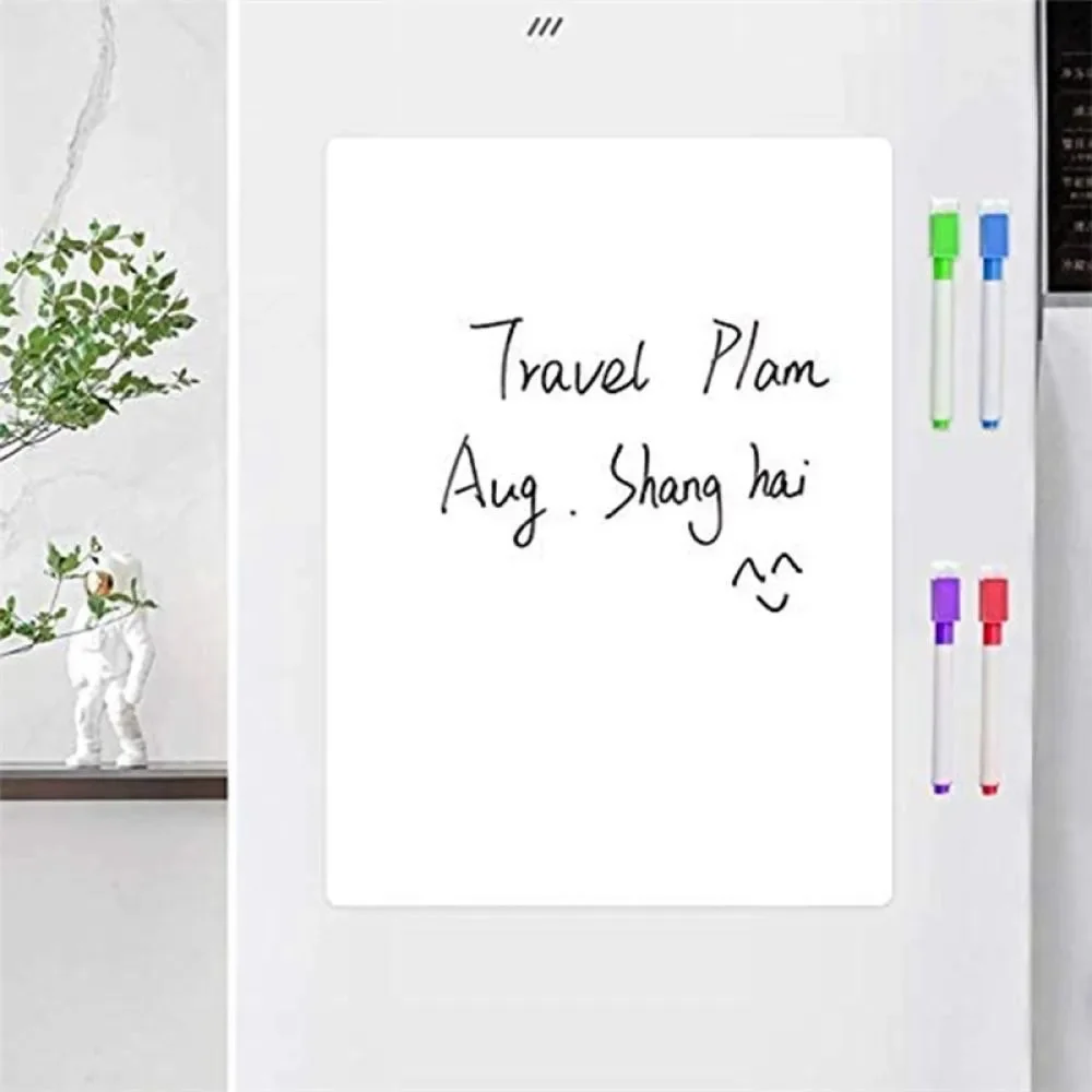 A4/A3 Magnetic Whiteboard Dry Erase White Board Markers Office Home Erasable Flexible Refrigerator Magnet Memo Message Board thumbnail 5
