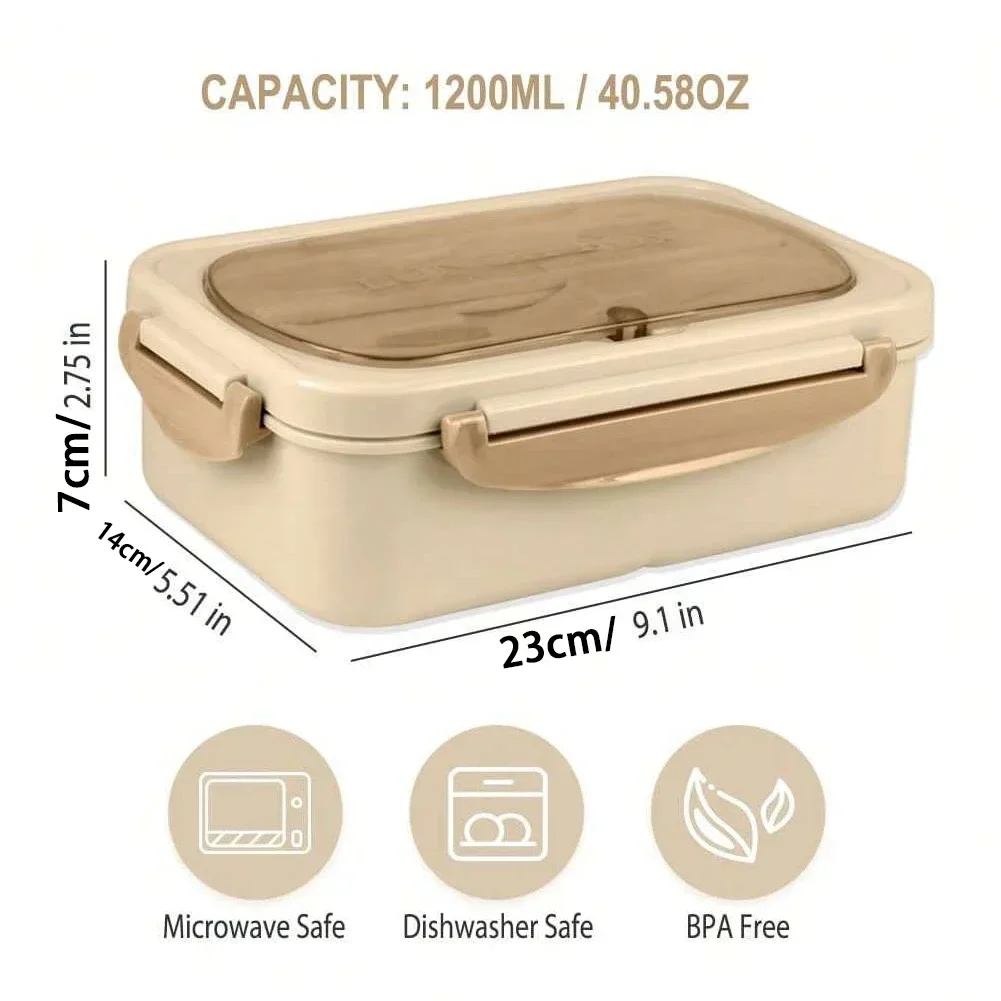 Compartment Lunch Box Portable Kids Students Office Bento Box With Fork and Spoon Microwave Food Storage Container for Picnic thumbnail 6