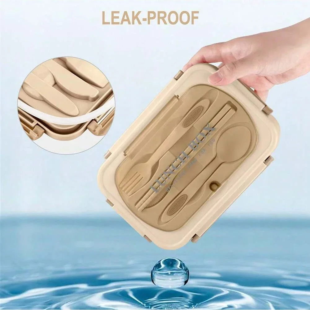 Compartment Lunch Box Portable Kids Students Office Bento Box With Fork and Spoon Microwave Food Storage Container for Picnic thumbnail 4