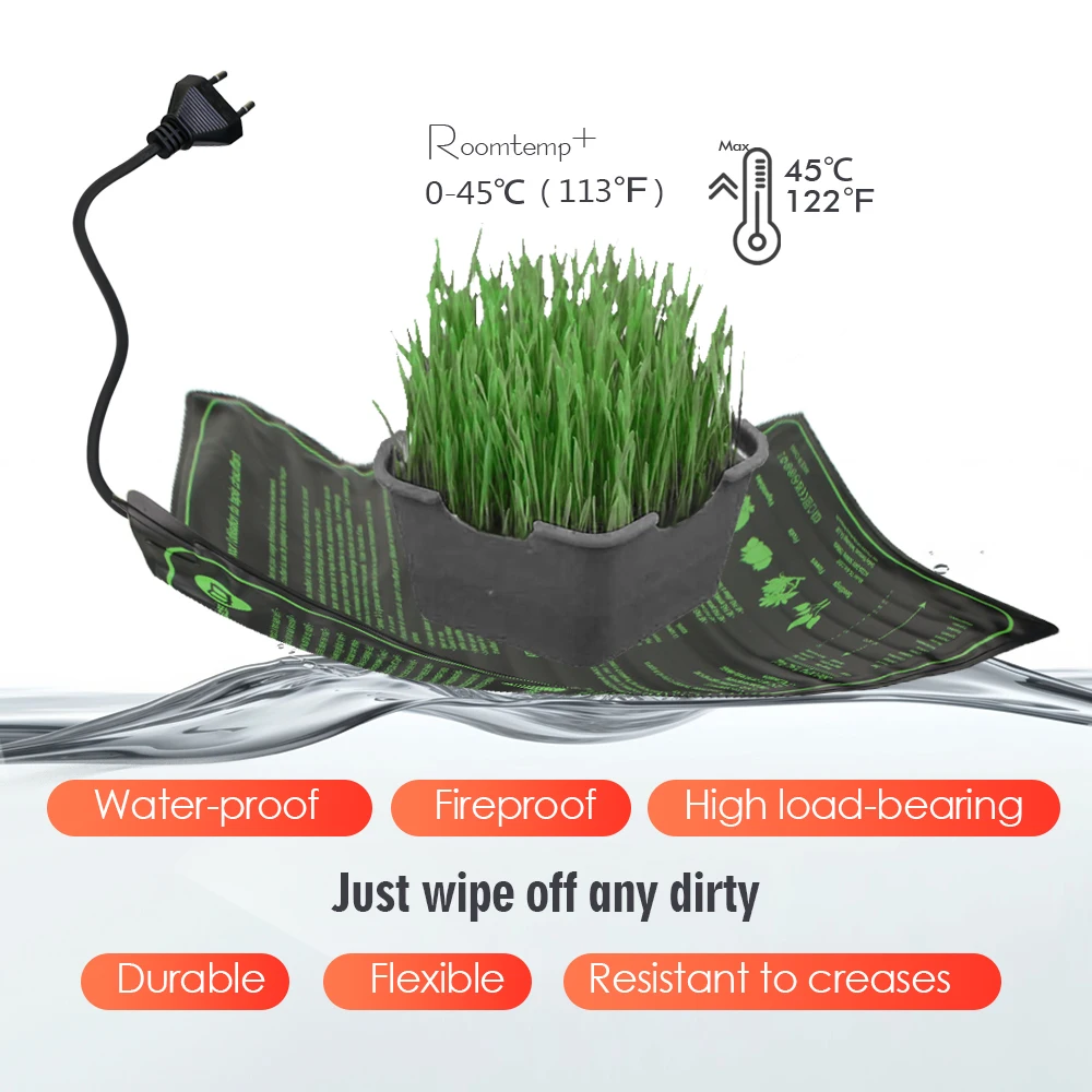 17.5W 45W 100W Seedling Heat Mat Indoor Plants Germination Waterproof Heating Pad Propagation Clone Starter Mat EU/US/AU/UK Plug thumbnail 5