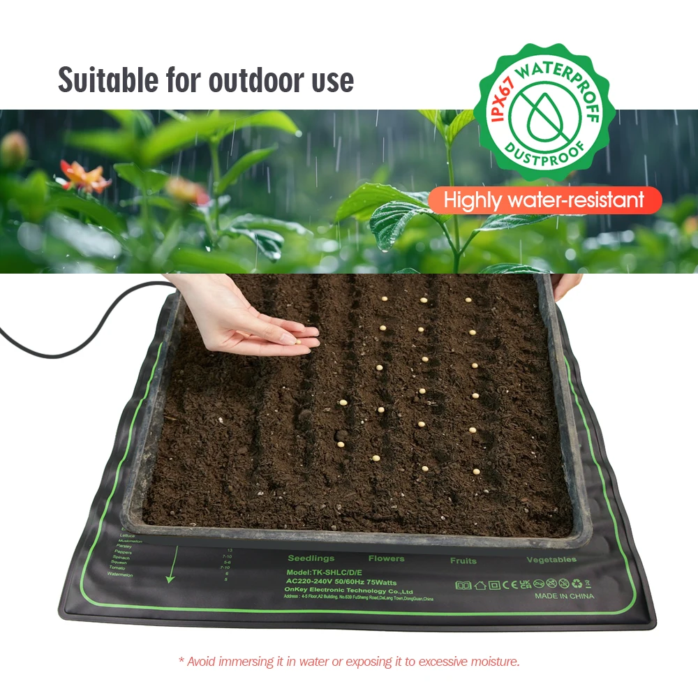 17.5W 45W 100W Seedling Heat Mat Indoor Plants Germination Waterproof Heating Pad Propagation Clone Starter Mat EU/US/AU/UK Plug thumbnail 4