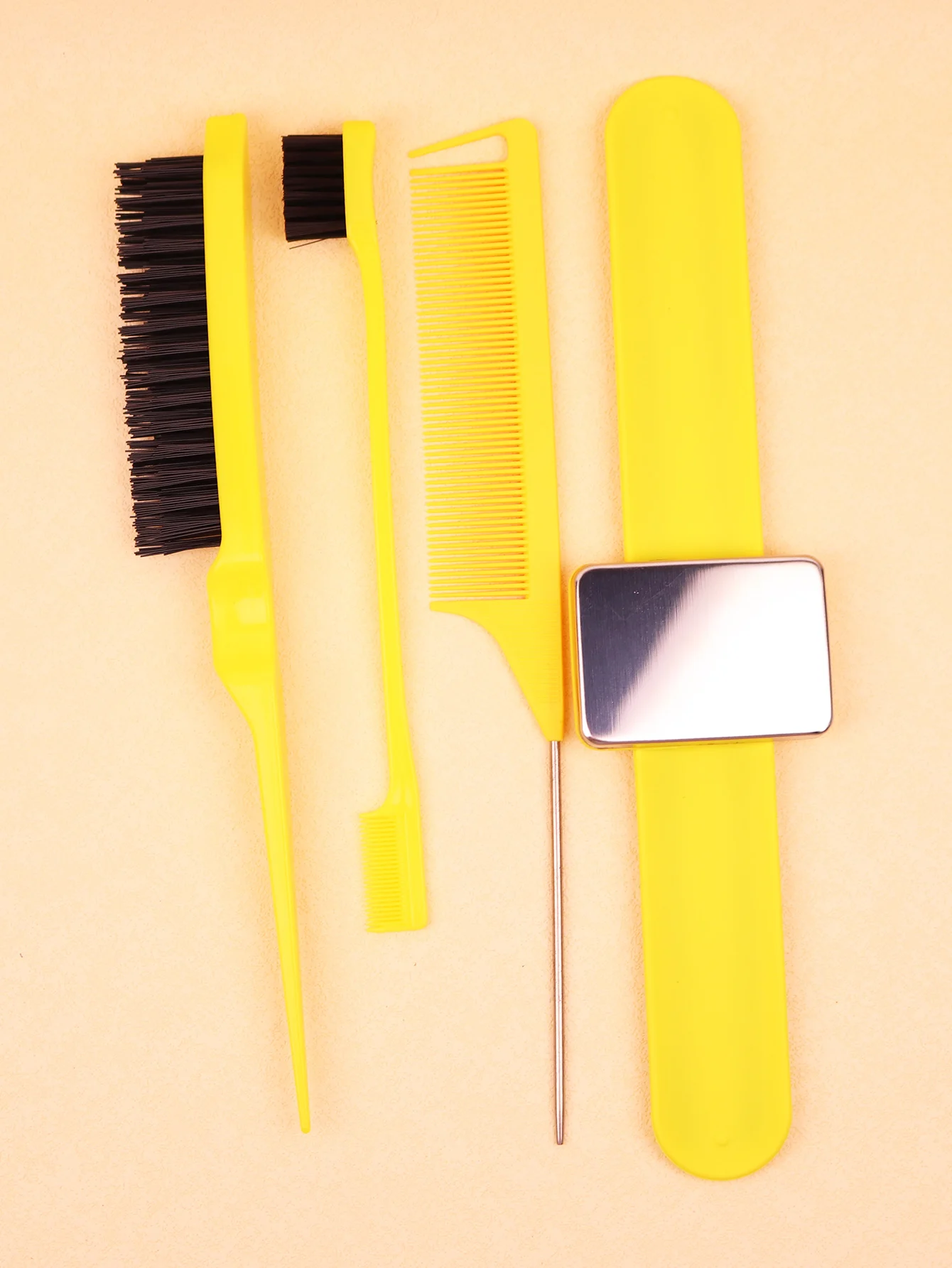4pcshair brush, magnetic wristband, edge controlled tear comb, hair clip, silicone wrist strap，Special for real hair wigs thumbnail 4