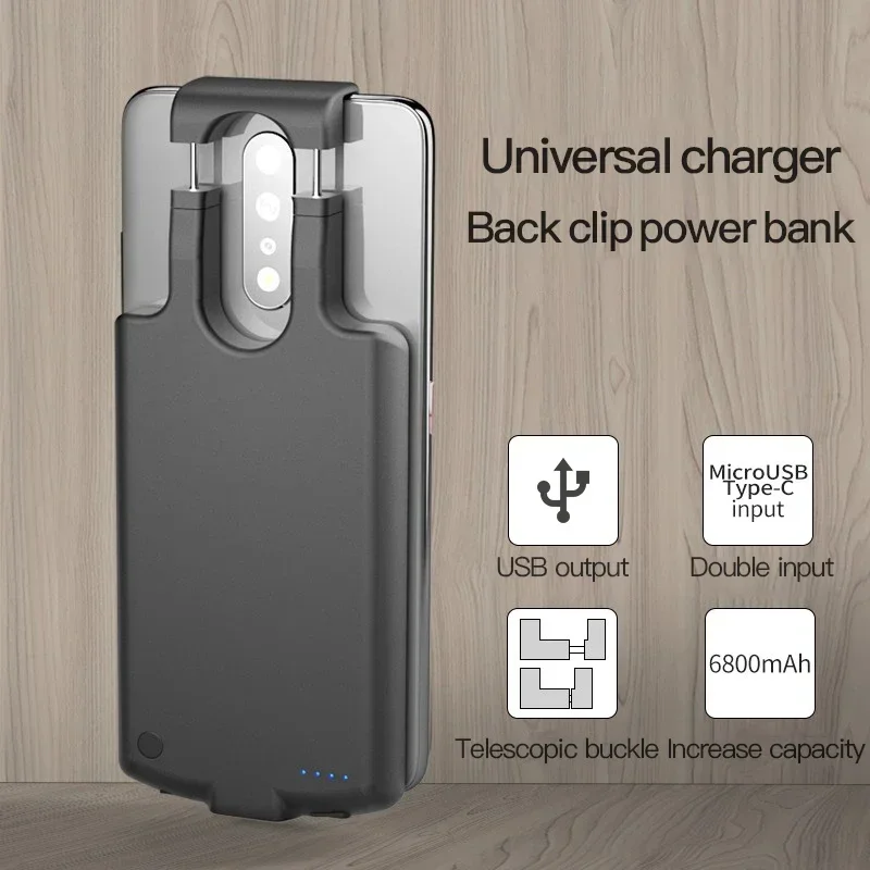 10000mah Universal Power Bank Battery Case For iPhone Samsung Huawei Xiaomi Redmi Oneplus Oppo Adjustable Battery Charger Case thumbnail 2