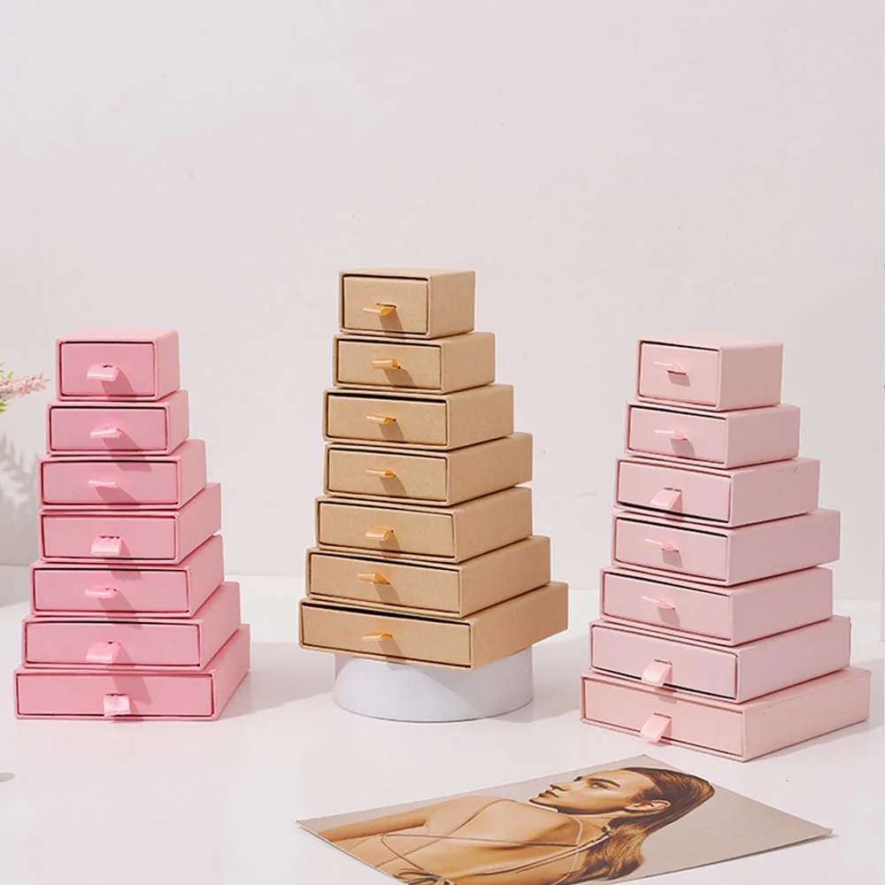 10pcs Paper Jewelry Gift Box For Ring Earrings Pendant Necklace Bracelet Stud Organizer Wedding Favors Jewellery Packaging Sack thumbnail 6