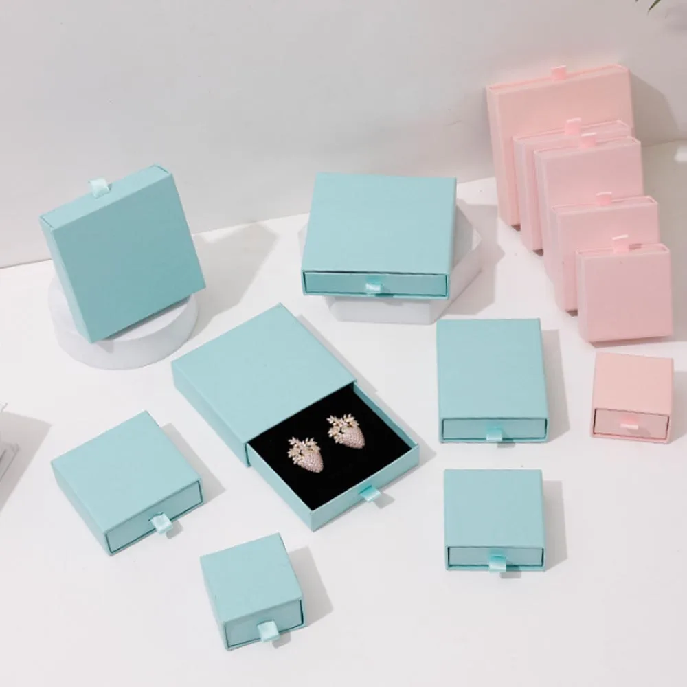 10pcs Paper Jewelry Gift Box For Ring Earrings Pendant Necklace Bracelet Stud Organizer Wedding Favors Jewellery Packaging Sack thumbnail 5