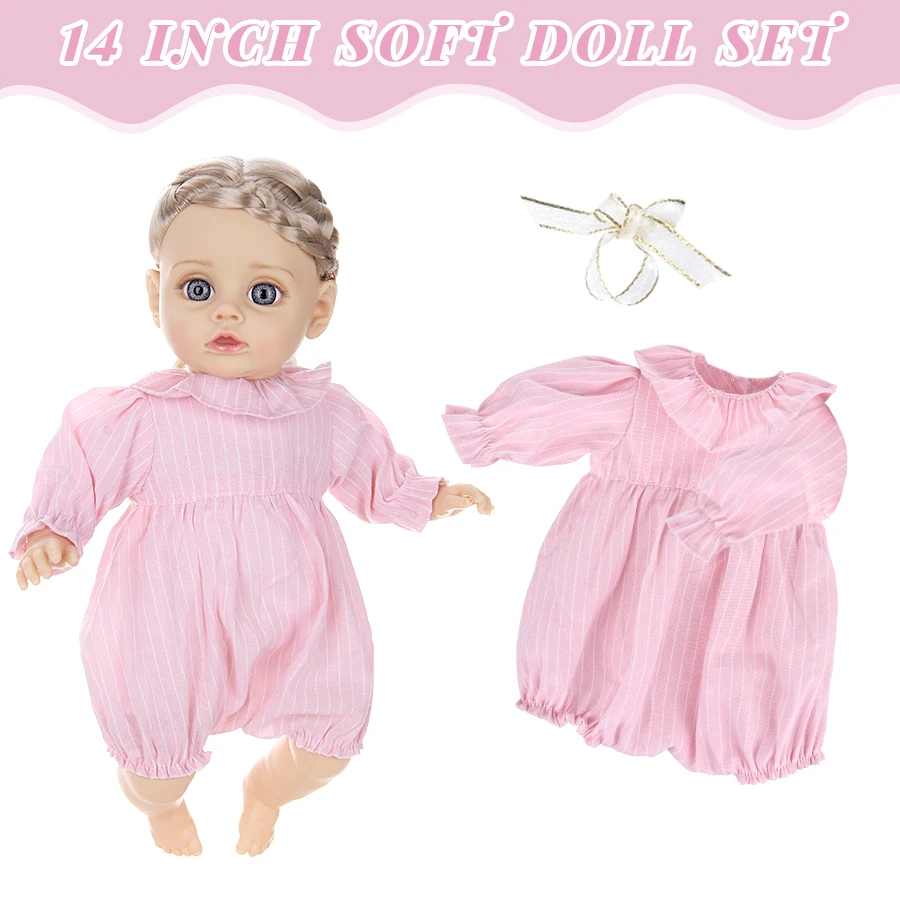 Various colors of clothing, girls' dolls 14 inches 35CM simulation reincarnation dolls, toy dolls changing outfits, party soothi thumbnail 3