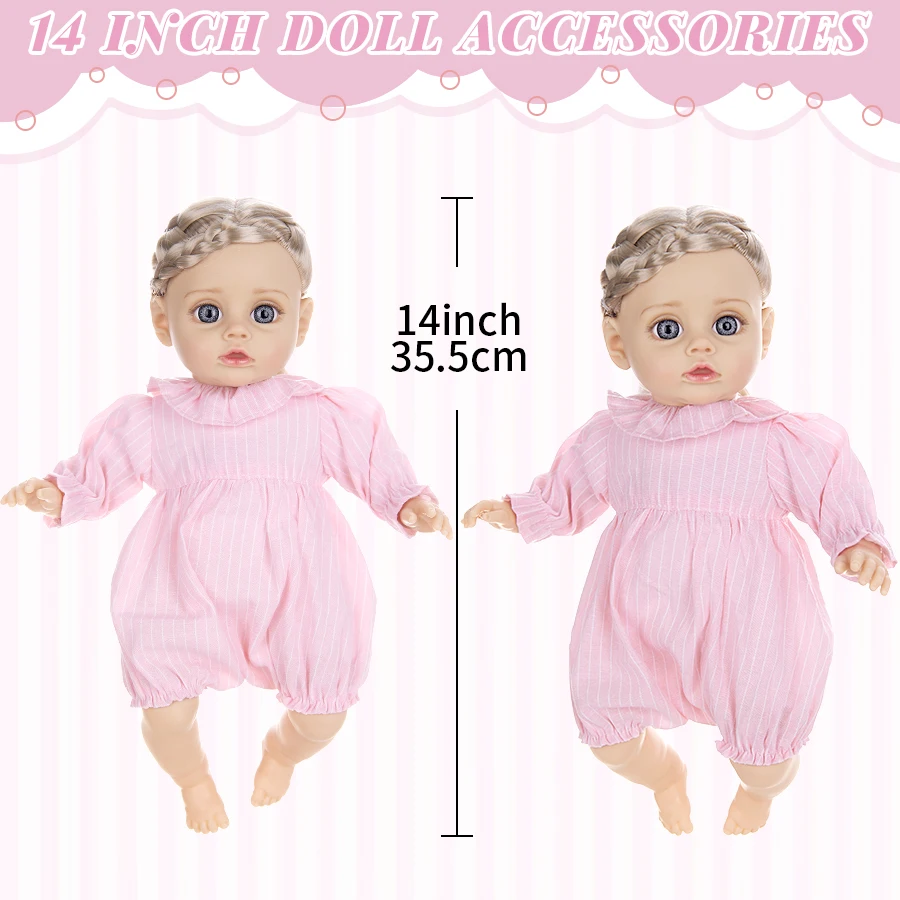 Various colors of clothing, girls' dolls 14 inches 35CM simulation reincarnation dolls, toy dolls changing outfits, party soothi thumbnail 4