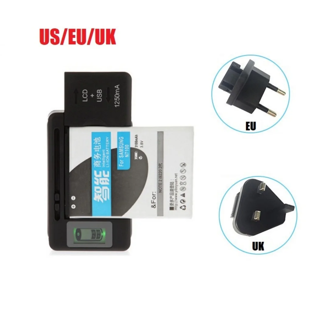 New Car Universal Mobile Battery Charger EU US Plug in LCD Indicator Screen USB Port for Mobile Phone Battery Charger thumbnail 4