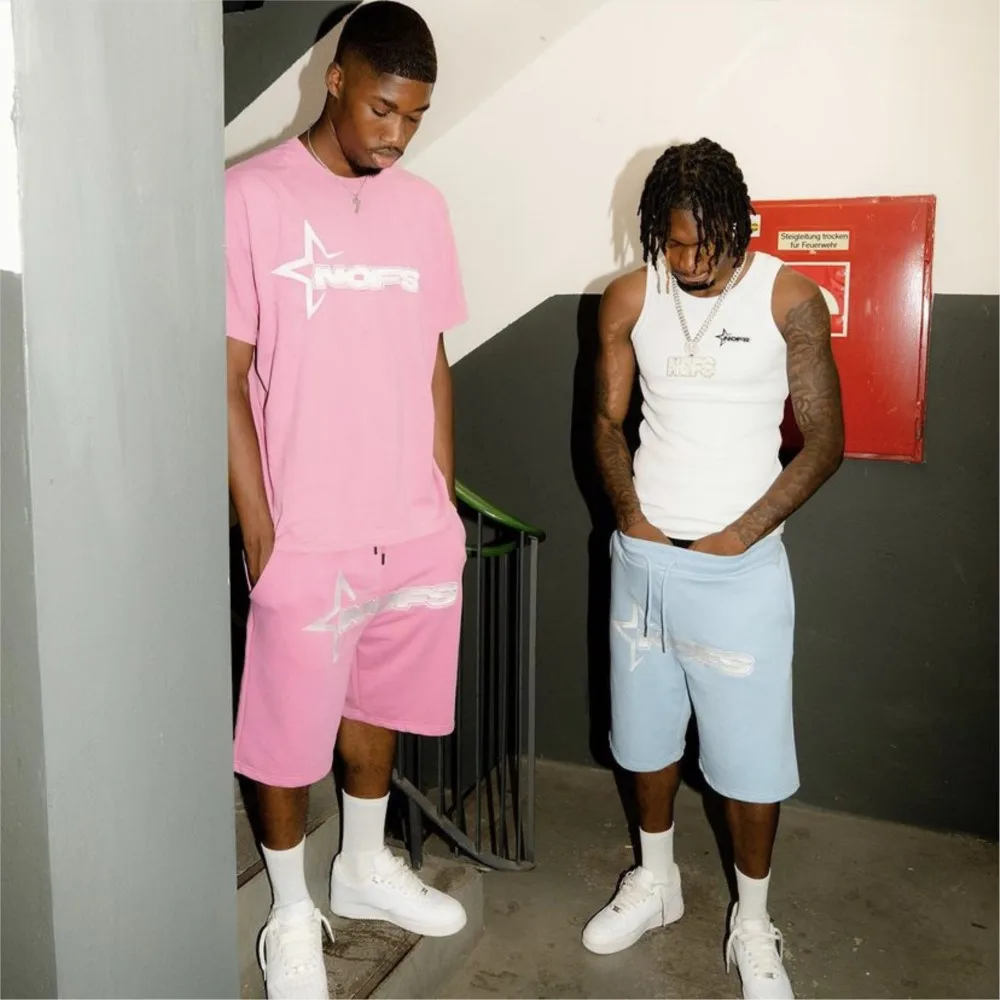 Y2K T-shirt Short Kpop Street Fashion Print Unisex Short Sleeve Tops Casual Loose Drawstring Shorts Pant Women Men Clothing Tees thumbnail 2