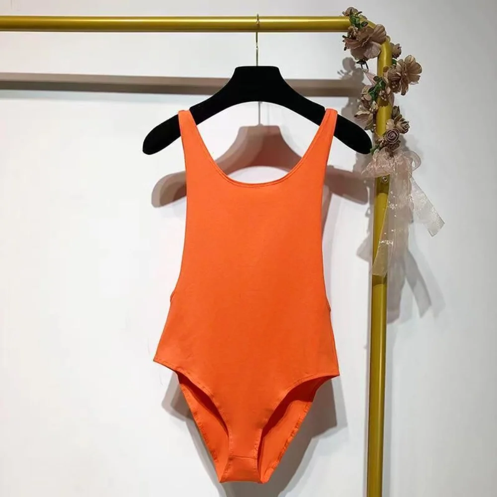 Casual All-Match Women's T-Shirt Solid Color Backless Sleeveless Vest Sexy Playsuit Slim Basic Tank Top U-Neck Bodysuit Jumpers thumbnail 5
