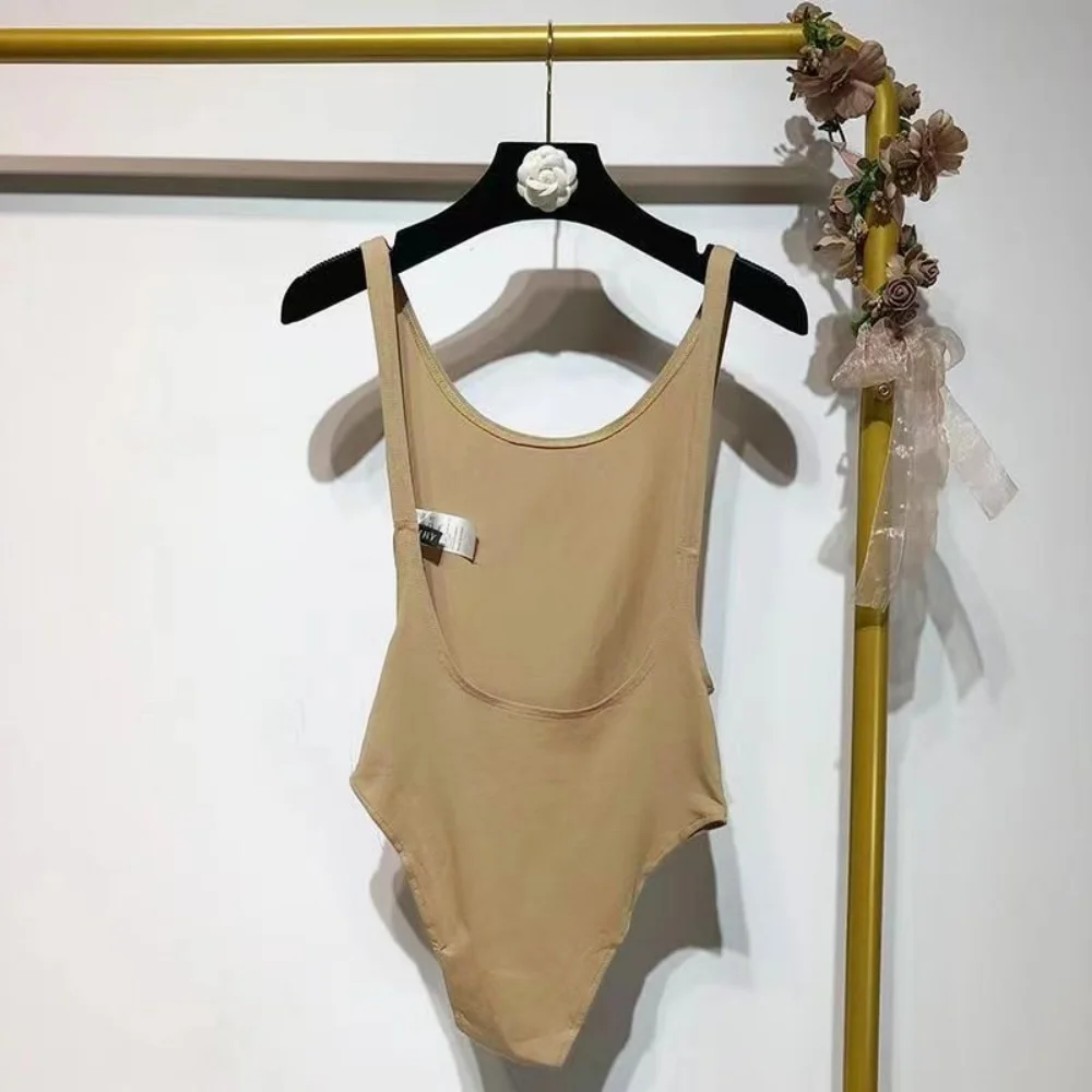 Casual All-Match Women's T-Shirt Solid Color Backless Sleeveless Vest Sexy Playsuit Slim Basic Tank Top U-Neck Bodysuit Jumpers thumbnail 2