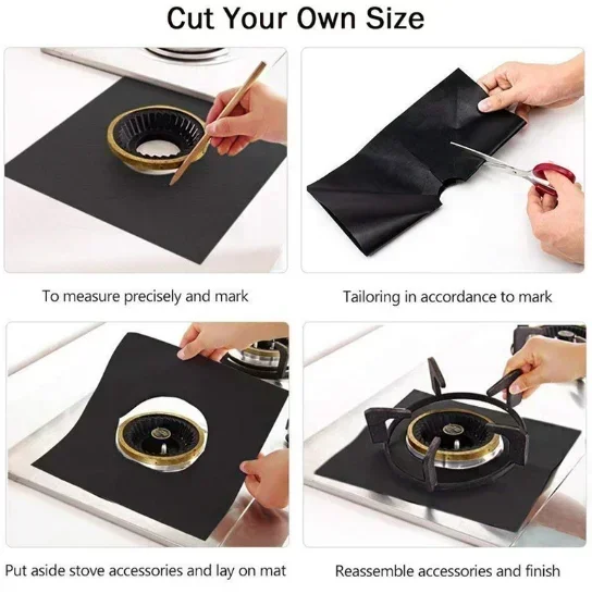 1/4PCS Gas Stove Protector Stovetop Burner Covers Kitchen Accessories Washable Mat Cooker Cover  cooking  stove cover thumbnail 3