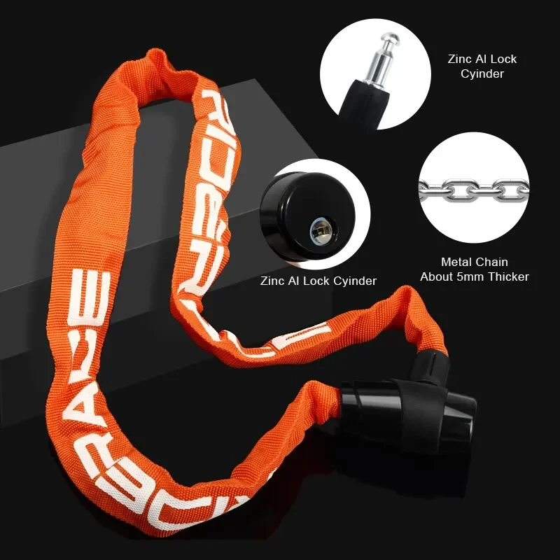 95cm Motorcycle Chain Lock Portable Anti-theft High Security MTB Mountain Bike Lock With 2 Keys For Scooter Electric E-Bike thumbnail 4