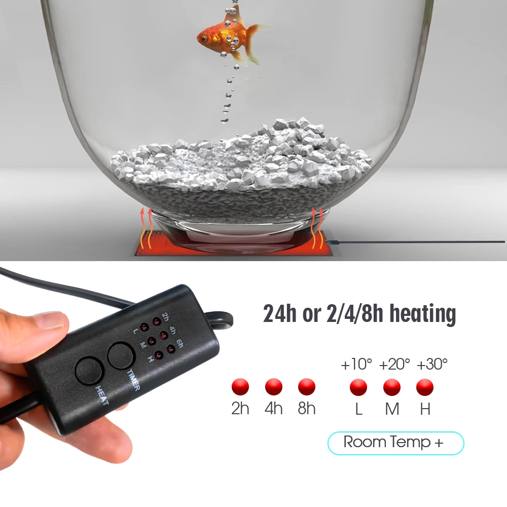 5-45W Waterproof Reptile Heater Mat with Temperature Control Adjustable Controller Indoor Garden Seedling Warm Plant Heating Pad thumbnail 4