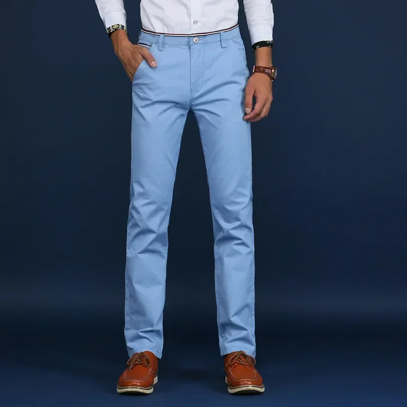 Classic Style Men Spring Summer Thin Casual Pants Fashion Business Cotton Solid Color Office Trousers High Quality Men Trousers thumbnail 6