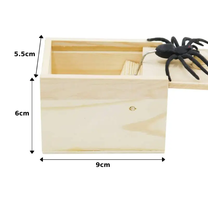 Spider Scare Prank Box Wooden Surprise Box Fun Joke Spider Prank Toys Gift Box for Kids Boys Adults Christmas Stocking Stuffers thumbnail 6
