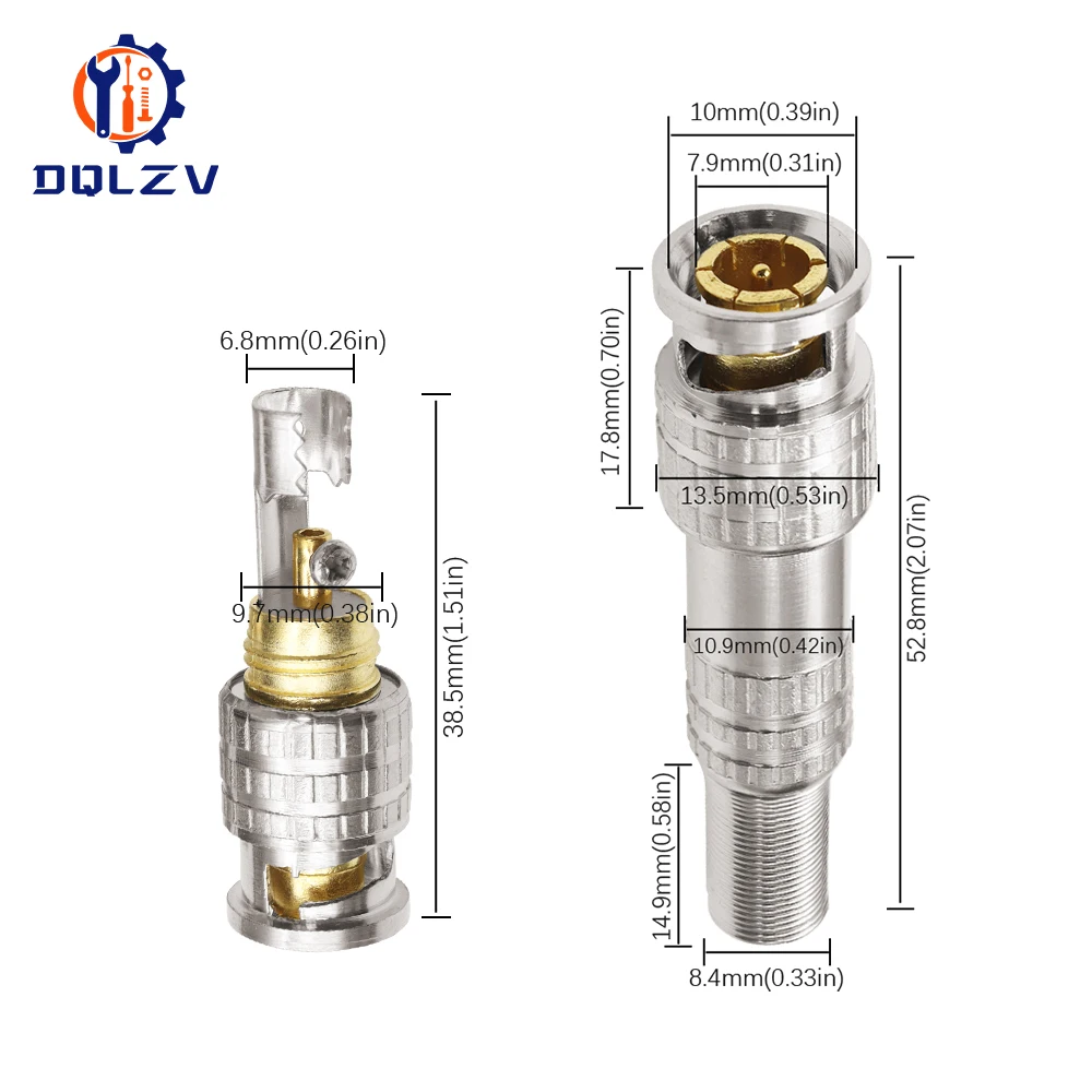 BNC JR-B25 Male Solderless BNC Connector for Security Cctv Camera System Wired Cctv Camera Security System Kit thumbnail 6