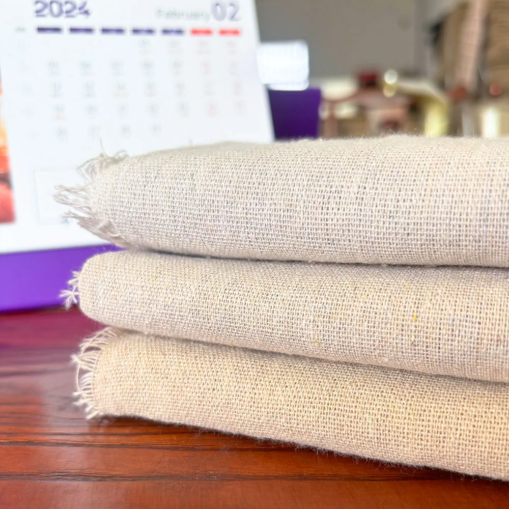Raw Cloth Patchwork Painting Hemp Cotton Linen Fabric Burlap Sewing Textile Quilting Organic Material Craft Decoration 50x150cm thumbnail 2
