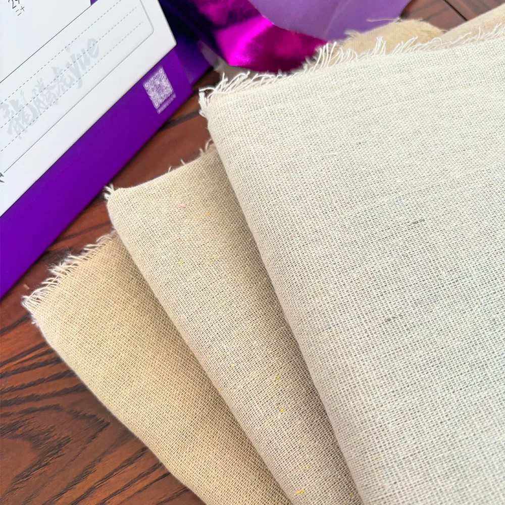 Raw Cloth Patchwork Painting Hemp Cotton Linen Fabric Burlap Sewing Textile Quilting Organic Material Craft Decoration 50x150cm thumbnail 3