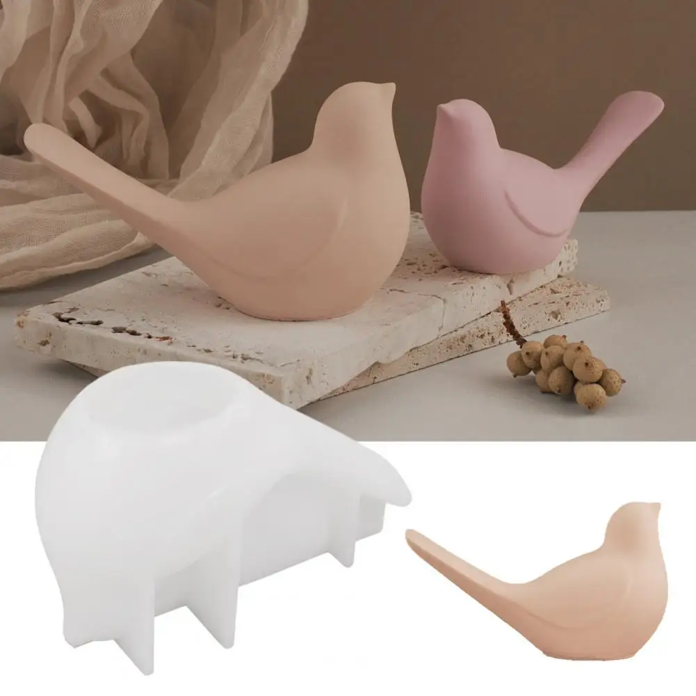 1/2Pcs Bird Figurine Mold Handmade Concrete Gypsum Epoxy Resin Silicone Casting Mold Bird Aromatherapy Candle Soap Making Mould thumbnail 3