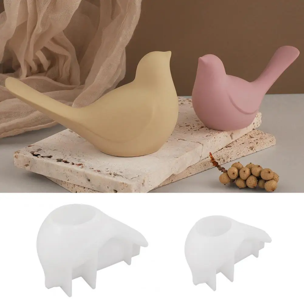 1/2Pcs Bird Figurine Mold Handmade Concrete Gypsum Epoxy Resin Silicone Casting Mold Bird Aromatherapy Candle Soap Making Mould thumbnail 5