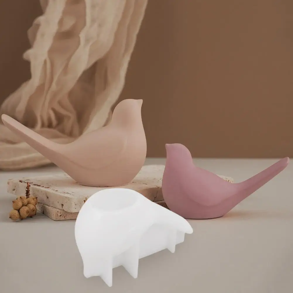 1/2Pcs Bird Figurine Mold Handmade Concrete Gypsum Epoxy Resin Silicone Casting Mold Bird Aromatherapy Candle Soap Making Mould thumbnail 4