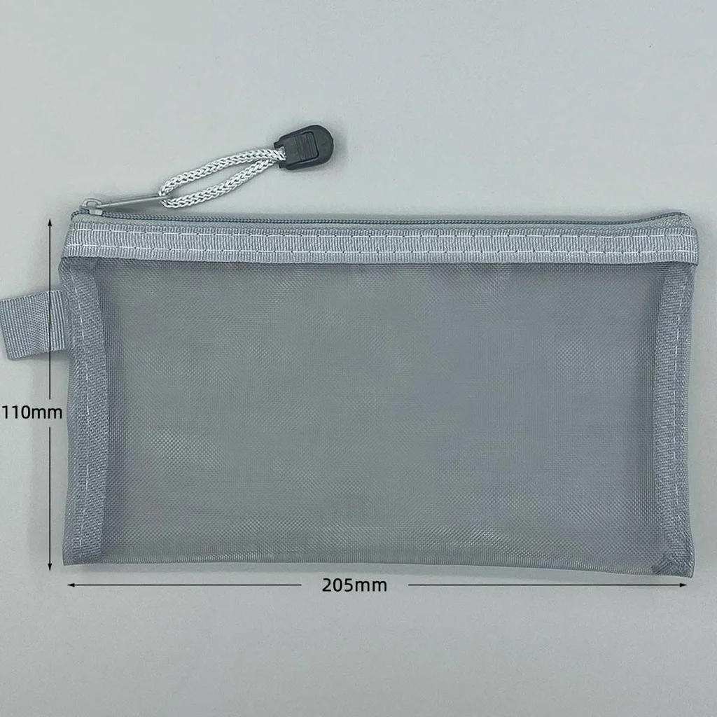 Transparent Mesh Pencil Case Large Capacity Storage Bag Nylon Zip Pencil Bag Office School Supplies office supplies thumbnail 5