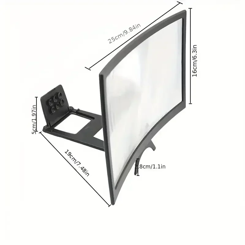 Phone Screen 3D HD Magnifier Movie Video Amplifier Holder Enlarger Screen Smart Phone Magnifying Curved Screen 12 Inch thumbnail 4