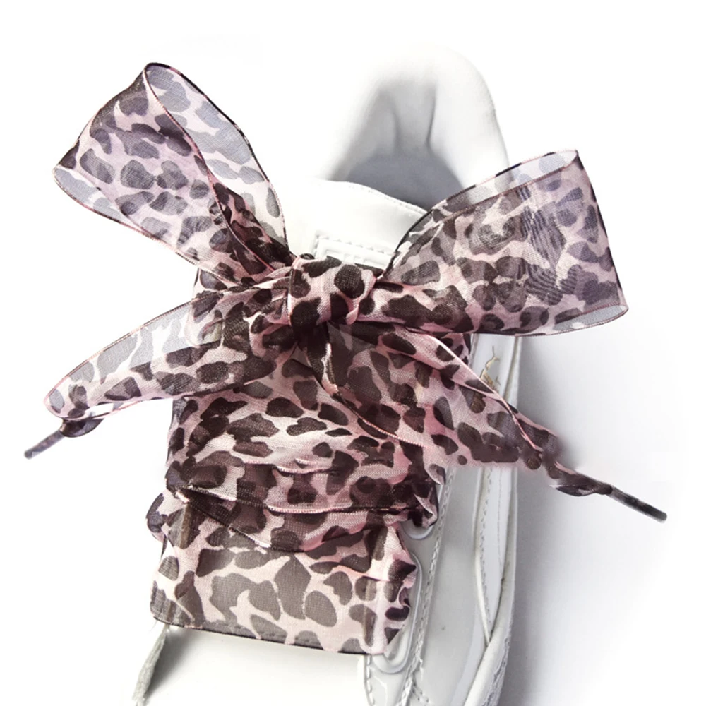 Leopard Lace Shoelaces Charming Shoe's Decoration One Pair Shoe Accessories Fancy Shoelaces Shose