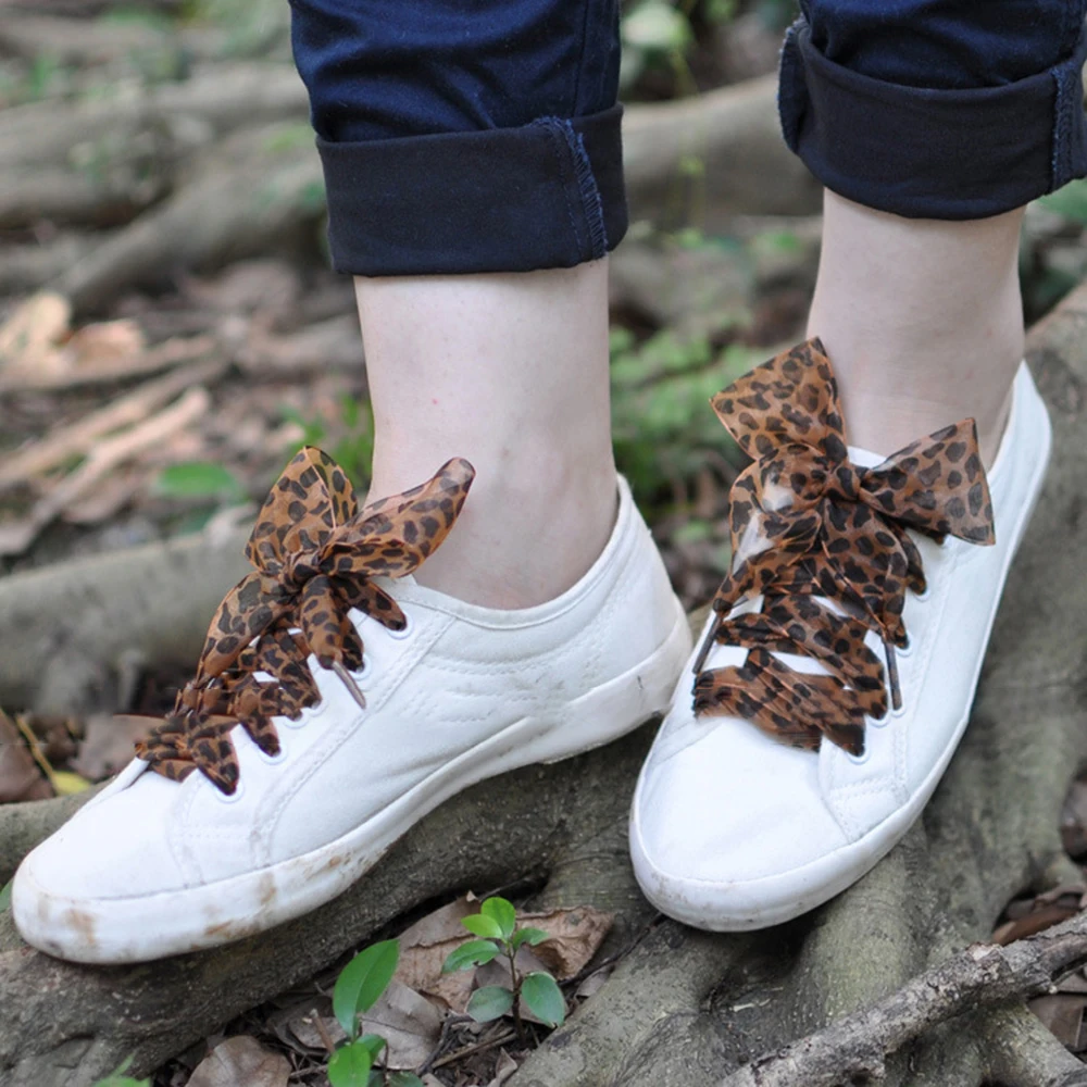 Leopard Lace Shoelaces Charming Shoe's Decoration One Pair Shoe Accessories Fancy Shoelaces Shose thumbnail 6