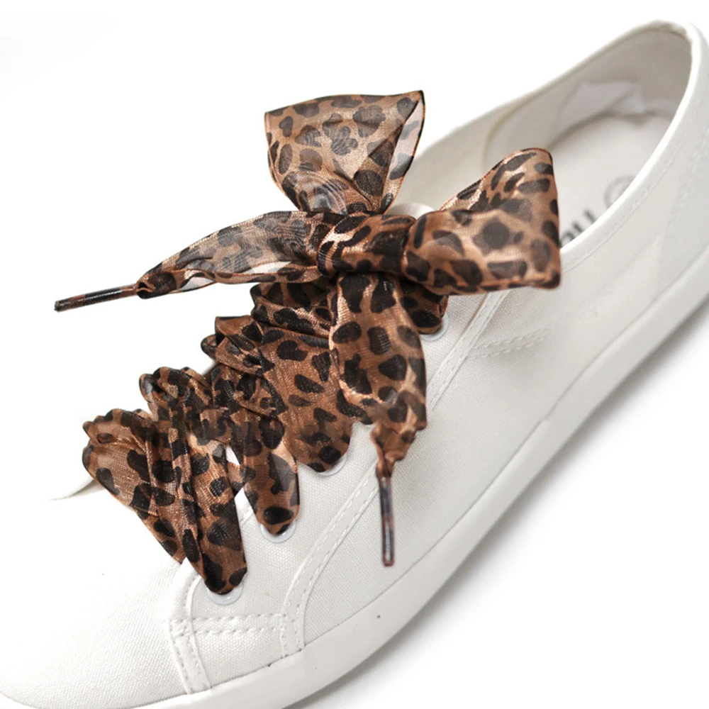 Leopard Lace Shoelaces Charming Shoe's Decoration One Pair Shoe Accessories Fancy Shoelaces Shose thumbnail 2