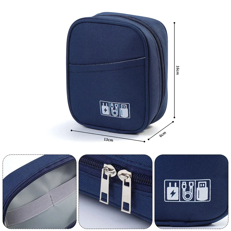 New Travel Data Cable Organizer Bag Waterproof USB Power Bank Earphone Storage Case Portable Digital Accessories Storage Bag ﻿ thumbnail 5