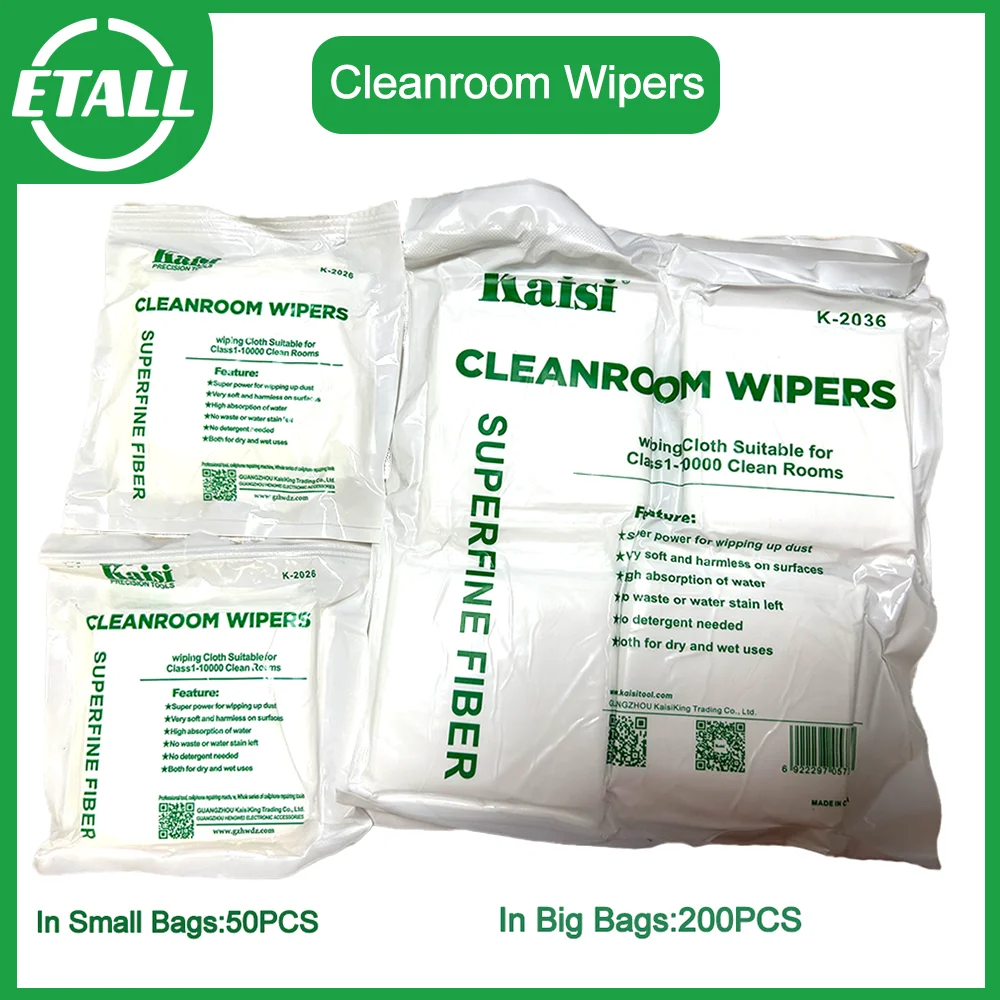 Kaisi K-2036 50pcs 200pcs Cleanroom Wiper Non Dust Cloth Dust Free Paper Clean Phone LCD Repair Tool  Class1-10000 Clean Rooms thumbnail 2