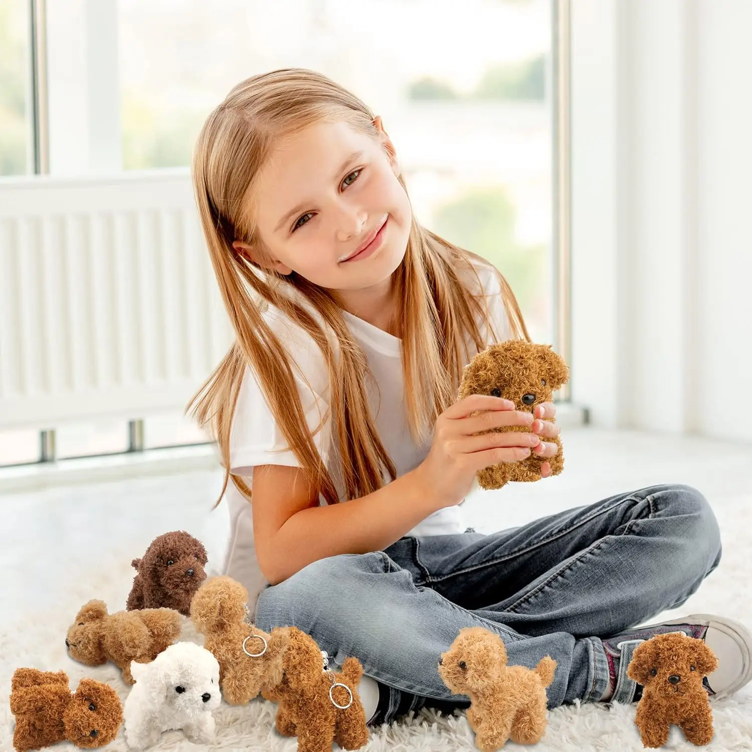 12-24PCS Teddy Dog Plush Toys Stuffed Puppy Dogs Soft Poodle Doll Animal Pet Toy for Adopt a Puppy Party Favors Birthday Gifts thumbnail 4