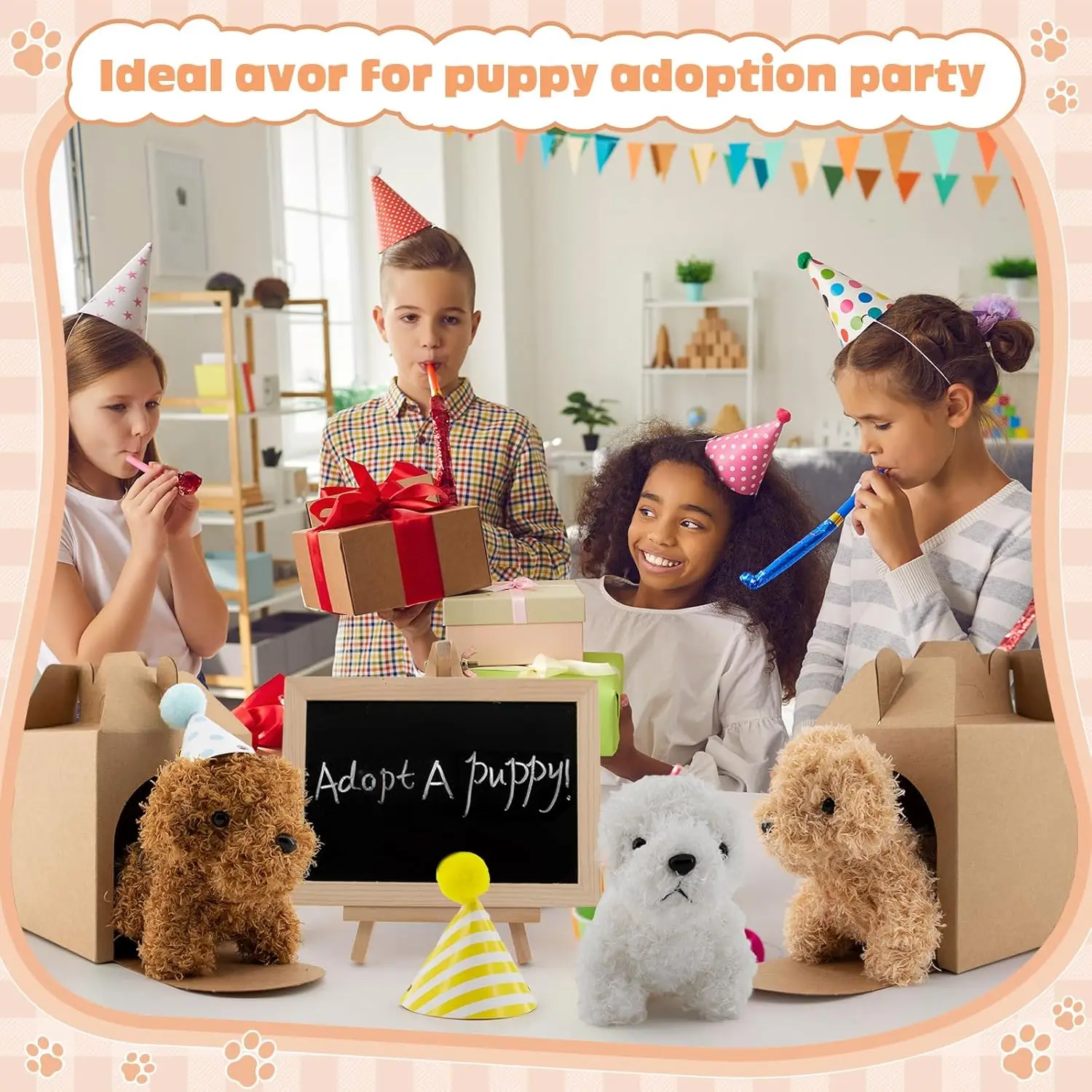 12-24PCS Teddy Dog Plush Toys Stuffed Puppy Dogs Soft Poodle Doll Animal Pet Toy for Adopt a Puppy Party Favors Birthday Gifts thumbnail 3