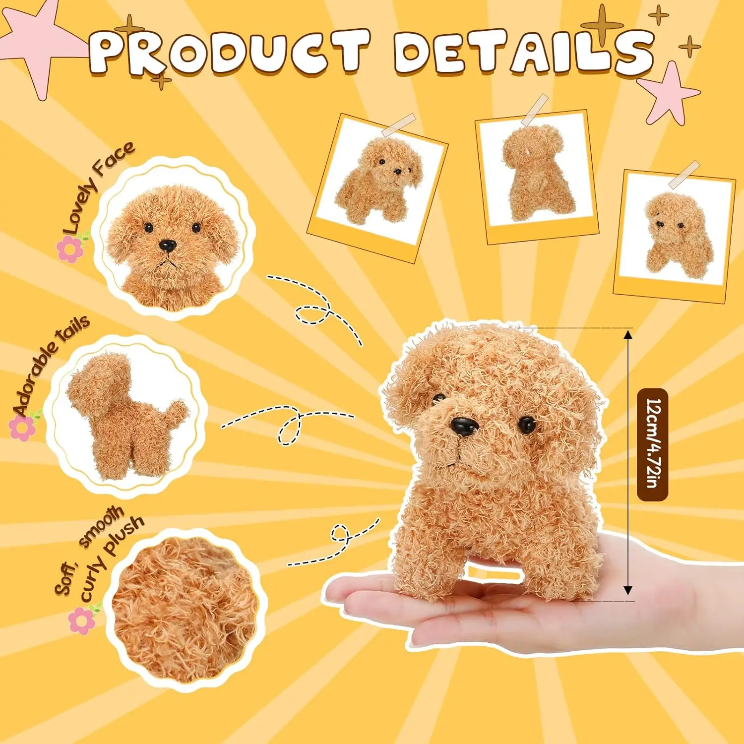 12-24PCS Teddy Dog Plush Toys Stuffed Puppy Dogs Soft Poodle Doll Animal Pet Toy for Adopt a Puppy Party Favors Birthday Gifts thumbnail 6