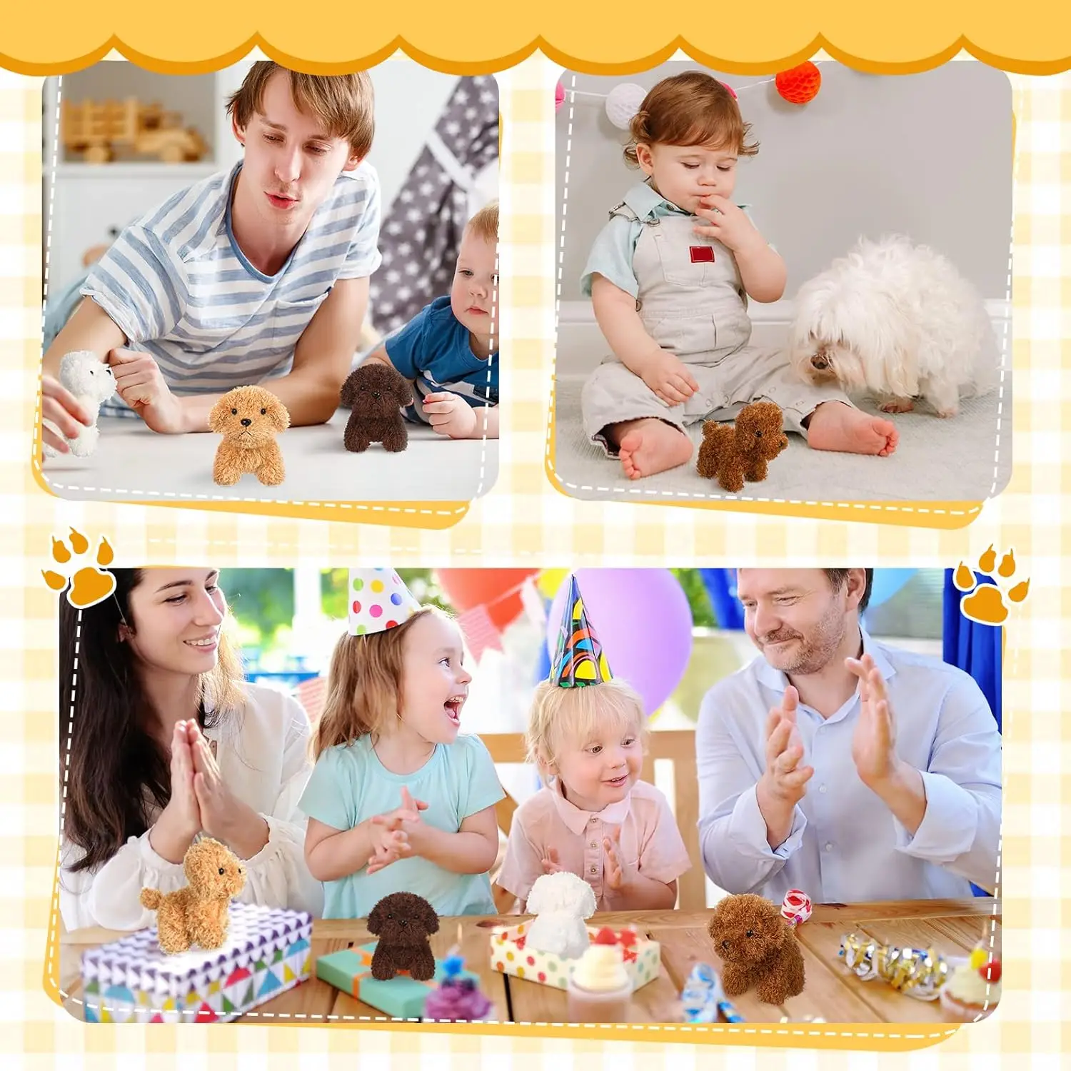 12-24PCS Teddy Dog Plush Toys Stuffed Puppy Dogs Soft Poodle Doll Animal Pet Toy for Adopt a Puppy Party Favors Birthday Gifts thumbnail 5