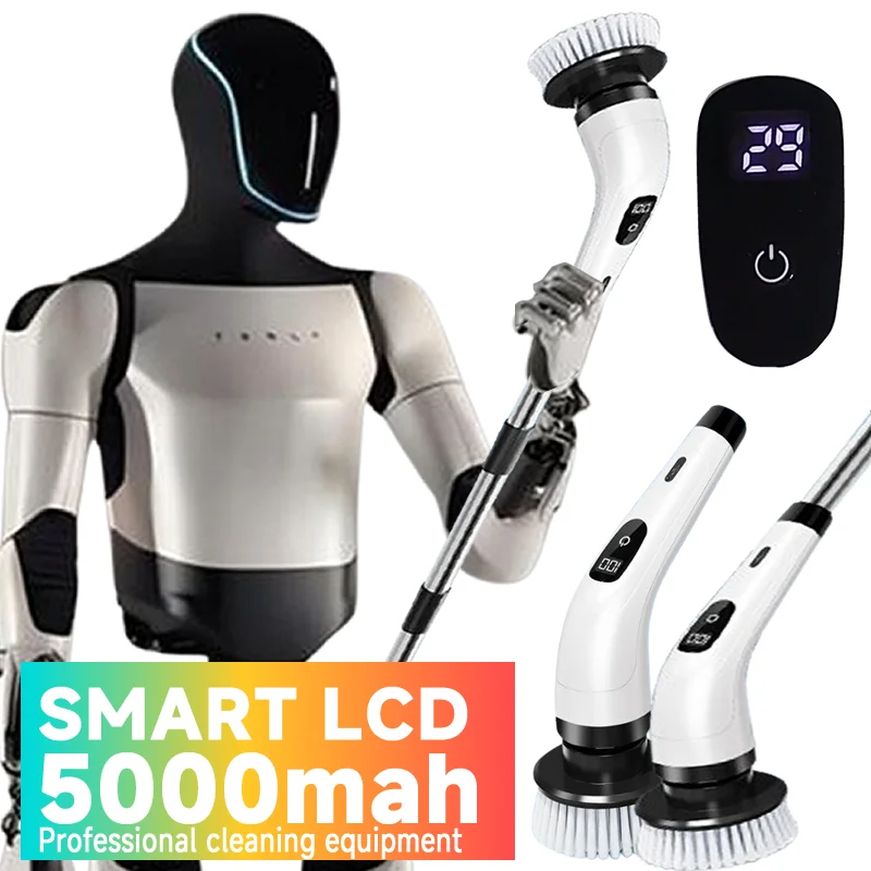 Electric Multipurpose Cleaning Brush Kitchen Gadgets Hair Brushes Bathroom Broom Toilet Household Cordless Spin Scrubber Mops