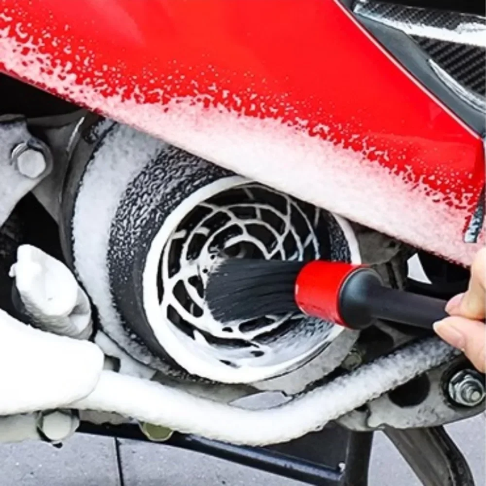 Motorcycle wheel hub gap details Cleaning brush Tire brush cleaning rim gap special brush car wash brush tool thumbnail 5