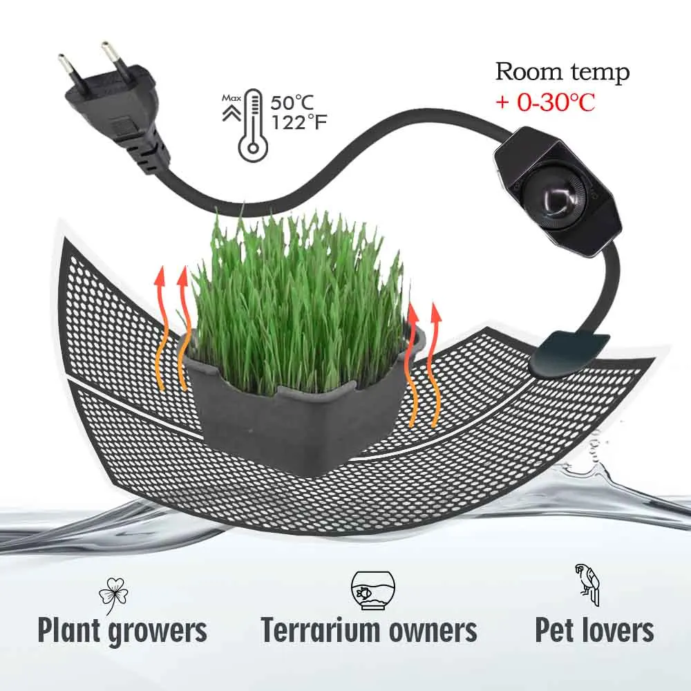 5-20W Reptile Heat Mat Plants Heating Pad with Temperature Control Indoor Garden Greenhouse Seedling Aquarium Terrarium Heater thumbnail 5