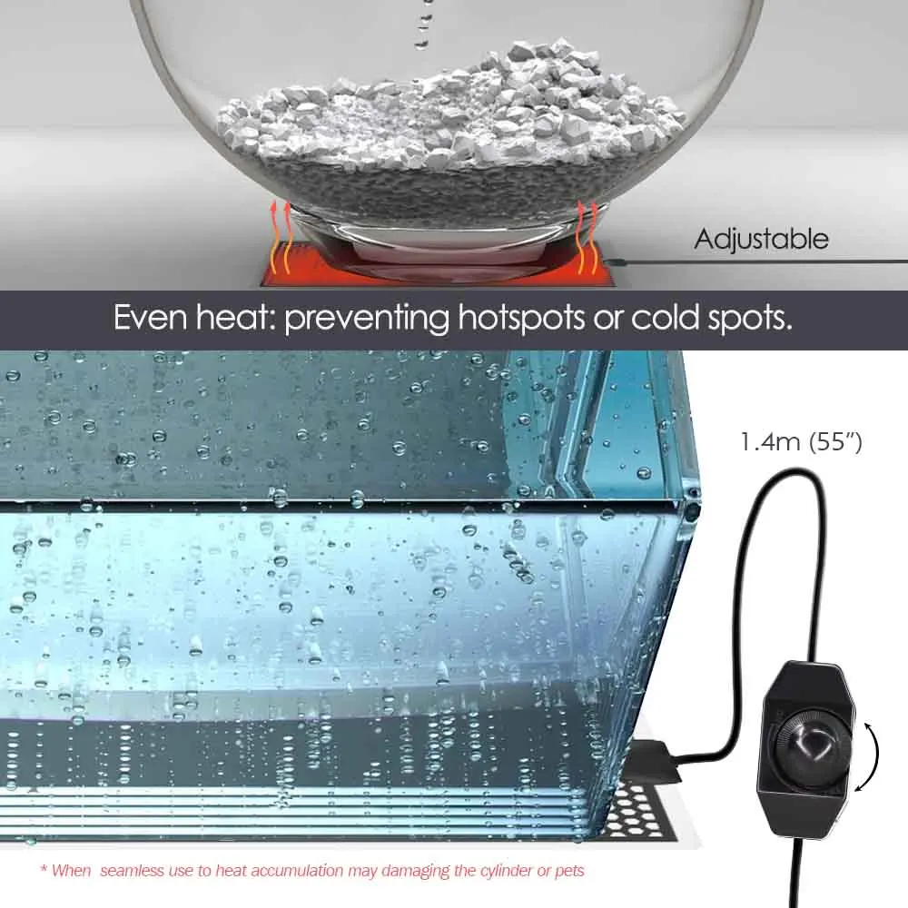 5-20W Reptile Heat Mat Plants Heating Pad with Temperature Control Indoor Garden Greenhouse Seedling Aquarium Terrarium Heater thumbnail 4