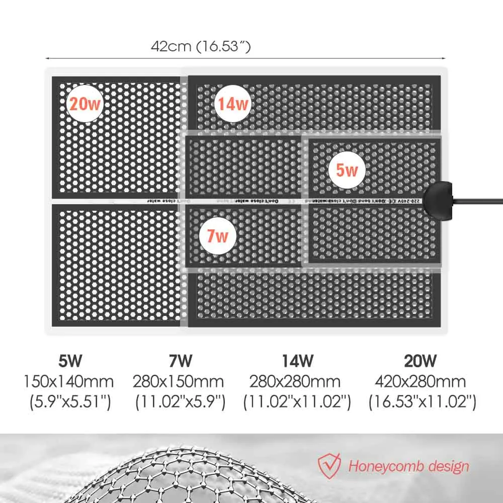 5-20W Reptile Heat Mat Plants Heating Pad with Temperature Control Indoor Garden Greenhouse Seedling Aquarium Terrarium Heater thumbnail 2
