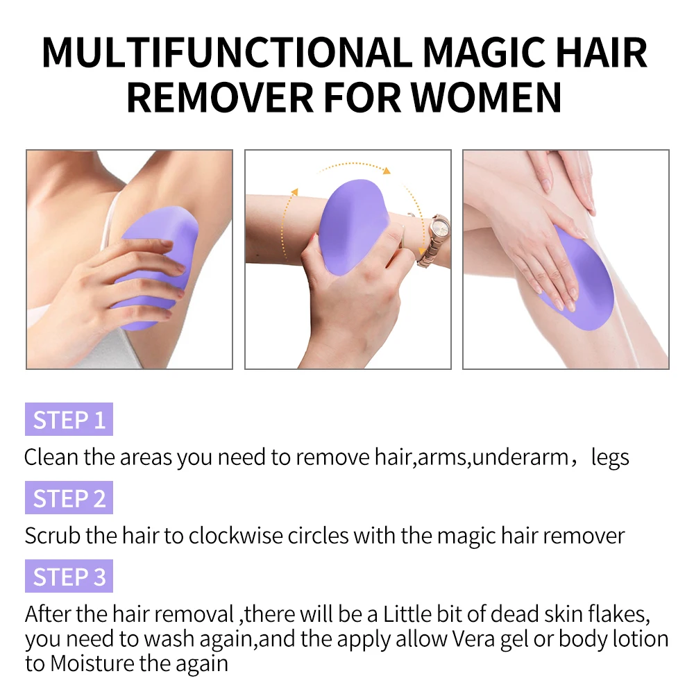 Painless Physical Nano Epilator Safe Easy to Clean Reusable Hair Removal Stone Male Female Body Beauty Care Hair Removal Tool thumbnail 3