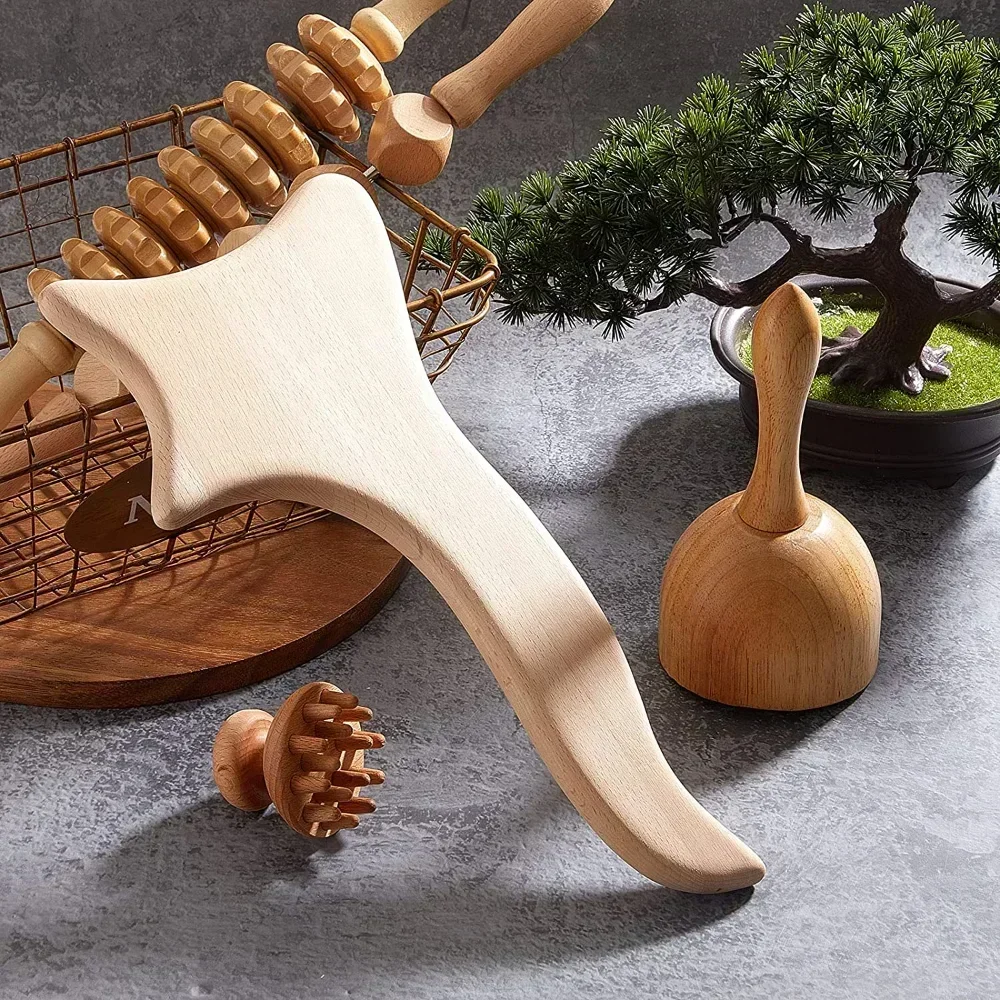 Wooden Massage Tools Wood Lymphatic Drainage Massager Anti Cellulite Body Shaping Tools for Beauty, Gua Sha, Sore Muscle Relief thumbnail 6
