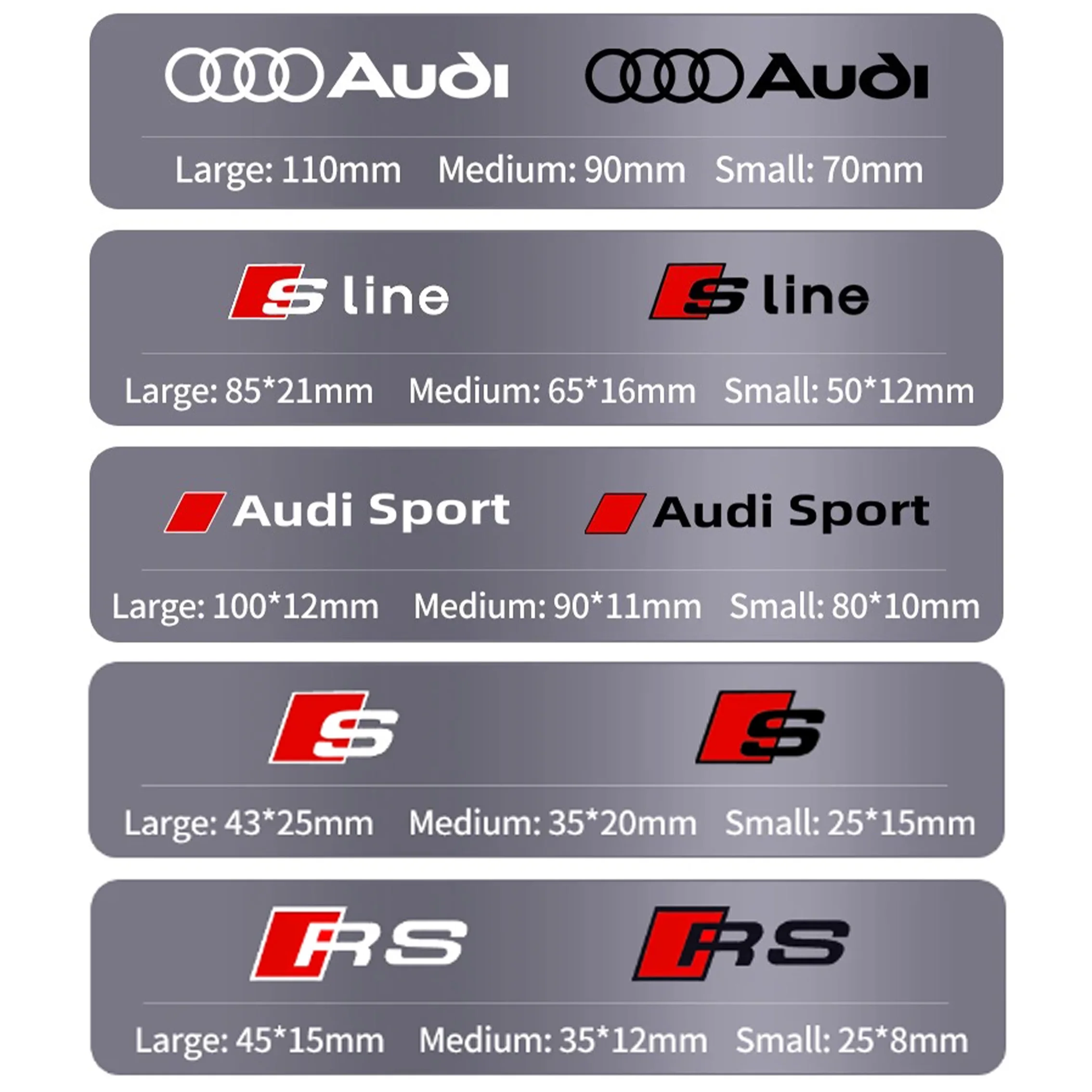 6Pc Car Brake Caliper Sticker High Temperature Waterproof Decal for Audi S3 S5 S1 S4 S2 S6 RS3 RS4 RS5 RS6 RS8 B8 B6 TT A3 A4 A5 thumbnail 2