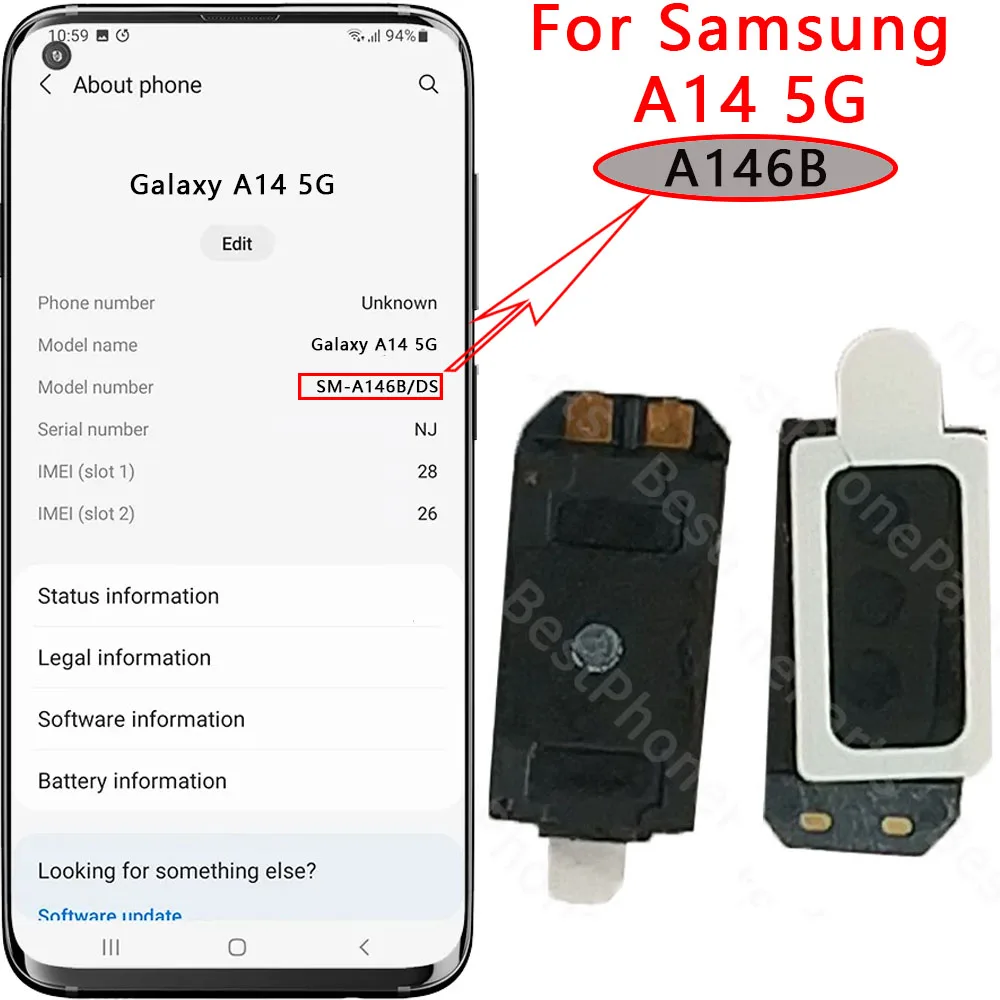 For Samsung Galaxy A14 A34 A54 4G 5G A145 A146 Sound Earpiece Receiver Earphone Top In-ear speakers New Repair Spare Parts thumbnail 4