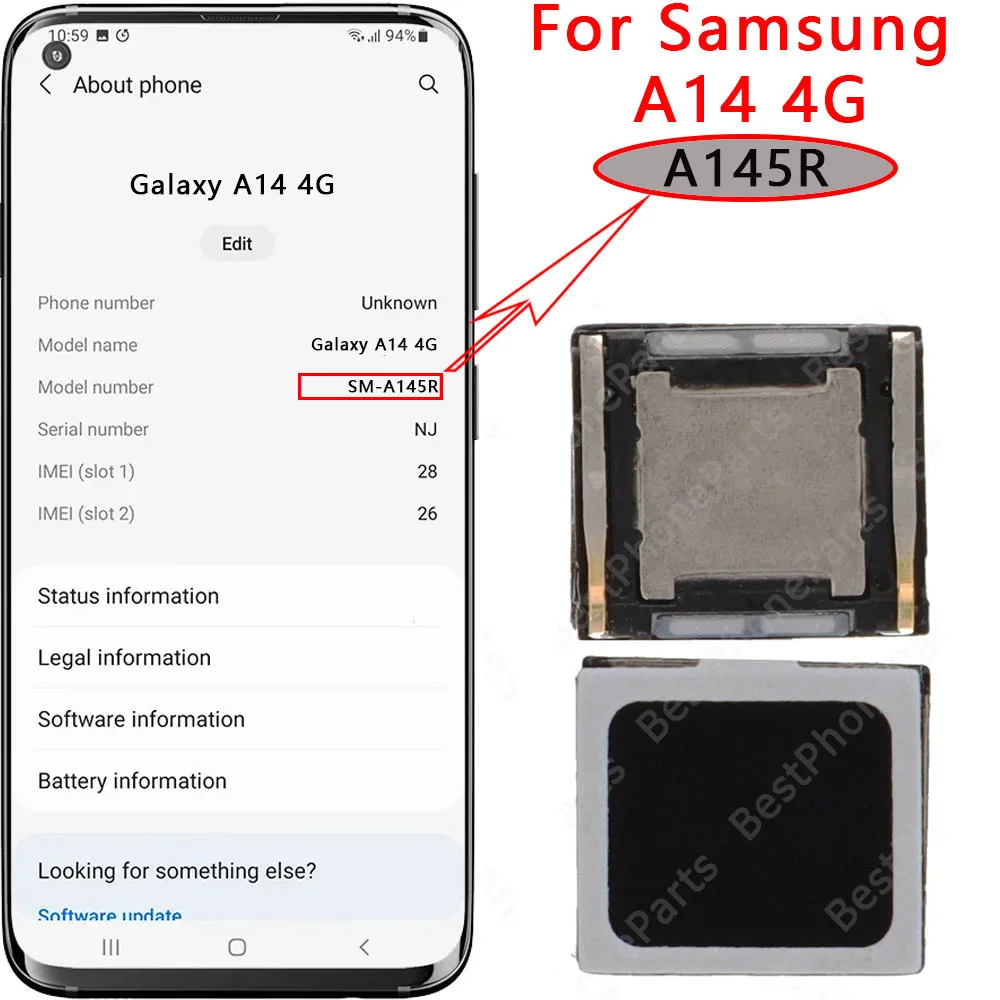For Samsung Galaxy A14 A34 A54 4G 5G A145 A146 Sound Earpiece Receiver Earphone Top In-ear speakers New Repair Spare Parts thumbnail 2