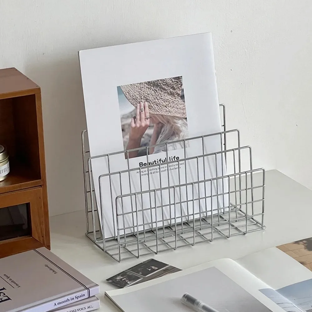 Ins Minimalist Iron Desktop Storage Rack Organizer Table Metal Organizing Rack Bookshelf Desk Multi-functional Storage Rack thumbnail 3