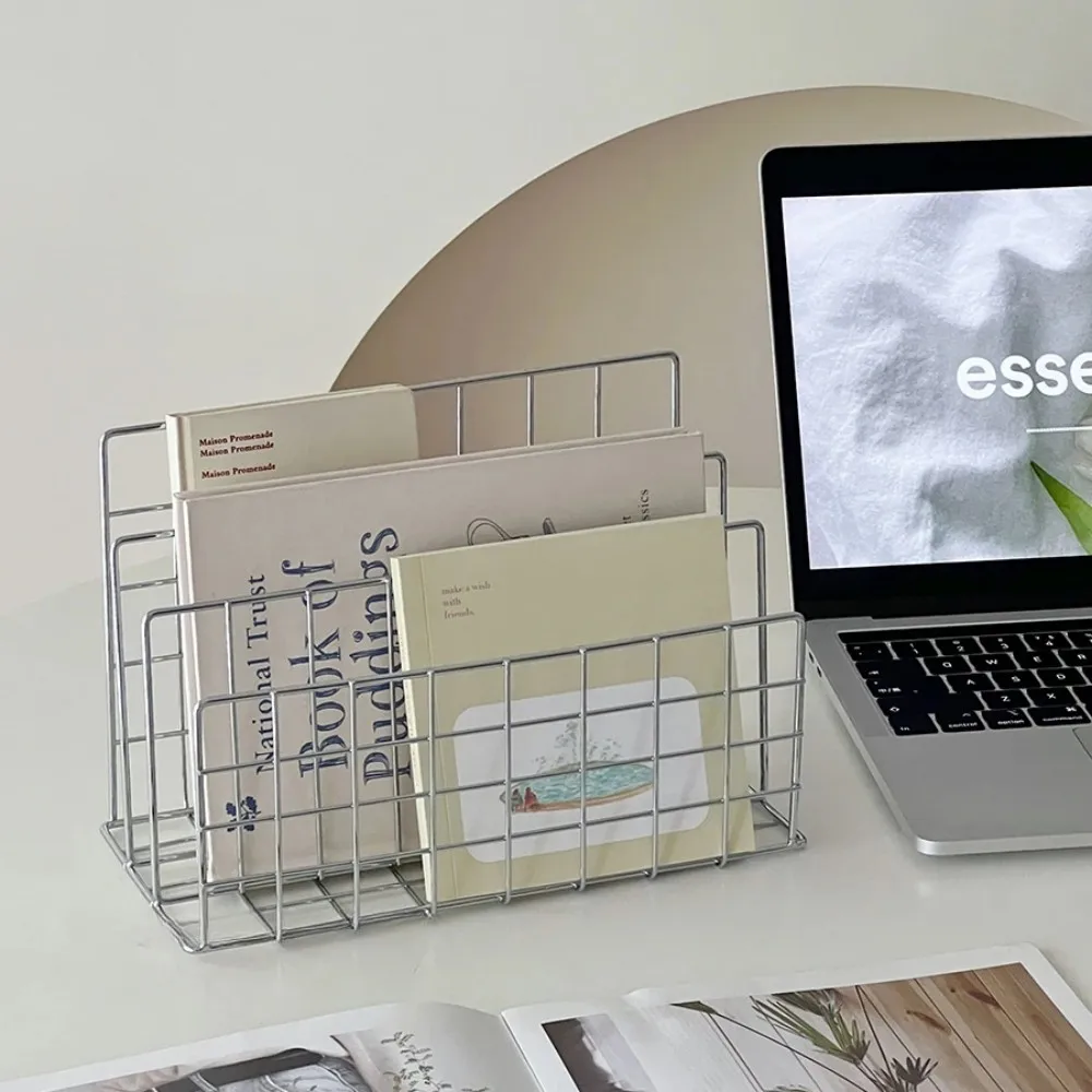 Ins Minimalist Iron Desktop Storage Rack Organizer Table Metal Organizing Rack Bookshelf Desk Multi-functional Storage Rack thumbnail 5